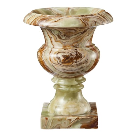 MARBLE CRAFTER Selene Style Small Planter, Whirl Green Onyx FVP25-WG